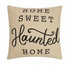 TheHolidayBarn.com Home Sweet Haunted Home Embroidered Pillow