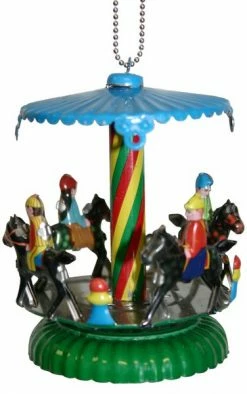 TheHolidayBarn.com Christmas Horse Jockey Merry-Go-Round Tin Toy Reproduction Ornament