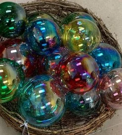 TheHolidayBarn.com Jim Marvin Amber Bottle Glass Ball Ornaments New!
