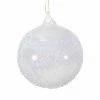 Winward Jim Marvin Ivory Beaded Art Glass Ornaments, Set Of 2