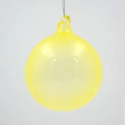 Winward Jim Marvin Pale Yellow Bubblegum Glass Ornaments New!