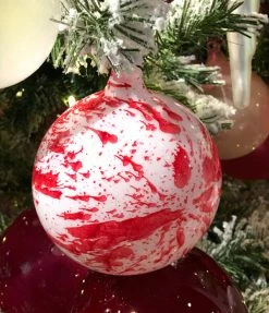 Winward New! Jim Marvin Peppermint Bark Glass Ball Ornaments