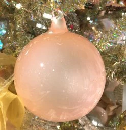 Winward New! Jim Marvin Pink Linen Bubblegum Glass Ornaments