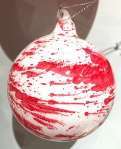 Winward New! Jim Marvin Peppermint Bark Glass Ball Ornaments 7 Winward New! Jim Marvin Peppermint Bark Glass Ball Ornaments