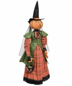 Joe Spencer Ophelia Pumpkin Witch On Stand New!