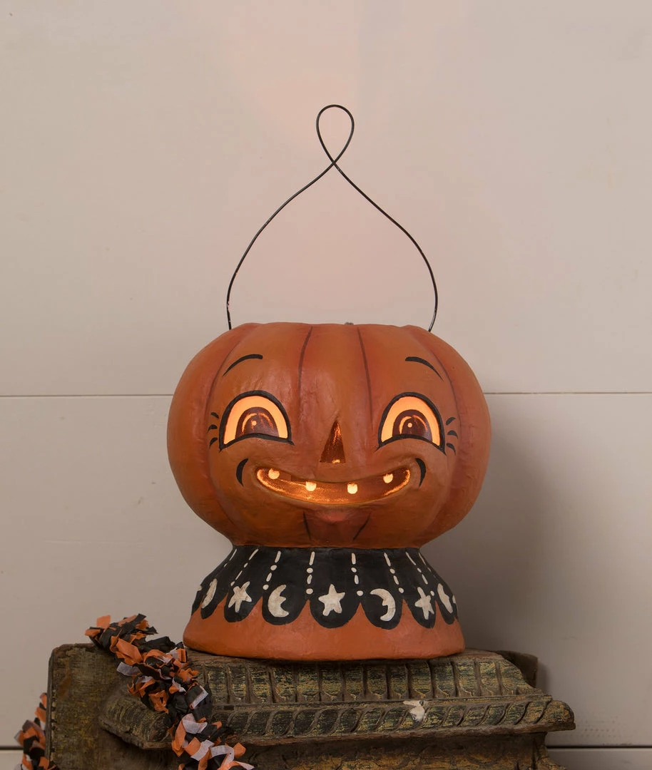 Bethany Lowe Magic Pumpkinny Lantern, Paper Mache New! 3 Bethany Lowe Magic Pumpkinny Lantern, Paper Mache New!