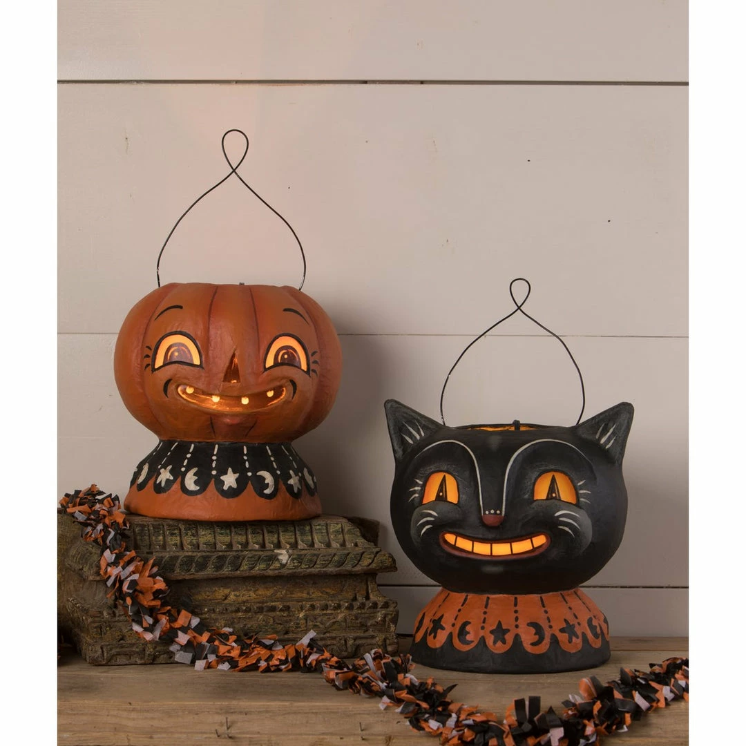 Bethany Lowe Magic Pumpkinny Lantern, Paper Mache New! 4 Bethany Lowe Magic Pumpkinny Lantern, Paper Mache New!