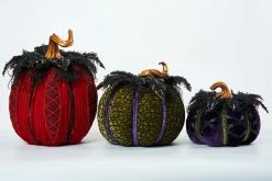 Katherine's Collection Which Way To Witchville Paper Maché Pumpkins