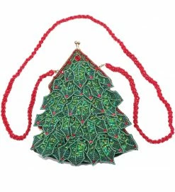 New! Katherine's Collection Beaded Christmas Tree Purse