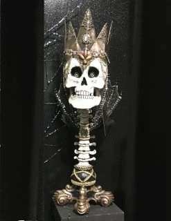 New! Katherine's Collection Skeleton King Candle Holder