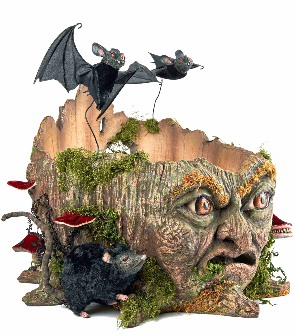 Katherine's Collection Walter Woodard Tree Stump Candy Container New! 5 Katherine's Collection Walter Woodard Tree Stump Candy Container New!