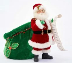 Katherine's Collection Santa With Toy Bag Container New!