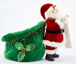 Katherine's Collection Santa With Toy Bag Container New!