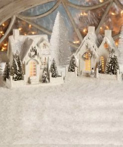 Bethany Lowe Large Ivory Cottages - Putz Houses