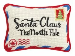 TheHolidayBarn.com Letter To Santa Needlepoint Pillow