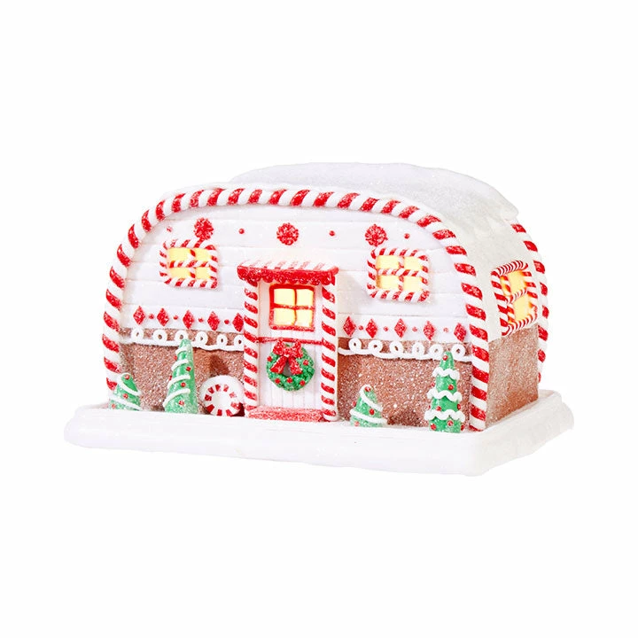 Raz Lighted Gingerbread Christmas Camper 3 Raz Lighted Gingerbread Christmas Camper