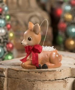 Bethany Lowe Lil' Reindeer Bucket New!