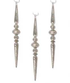 Bethany Lowe Large Mercury Glass Icicle Finial Ornaments - 13.5"