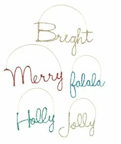 Bethany Lowe New! Merry & Bright Cursive Word Ornaments