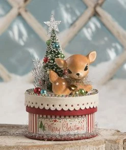 Bethany Lowe Merry & Bright Deer On Box New!