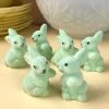 TheHolidayBarn.com New! Mint Green Flocked Bunny Rabbits, Small