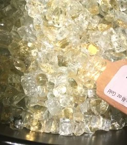 TheHolidayBarn.com Mirrored Ice Glass Chunks, Gold