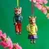 Glitterville Nathalie Lete Kitty Cat Ornaments