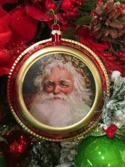 Midwest-CBK Old Fashioned Santa Disk Ornament