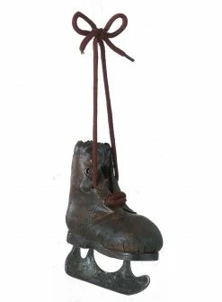Sullivans Antique Brown Leather Ice Skate Ornament Christmas