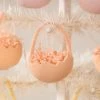 Bethany Lowe New! Orange Cracked Egg Basket Ornaments, Set Of 6