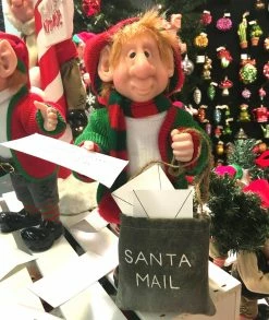 Whitehurst Orin Elf With Santa Mail Bag New!