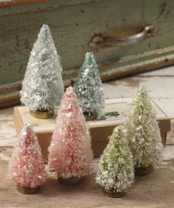 Bethany Lowe Pastel Flea Market Bottle Brush Trees