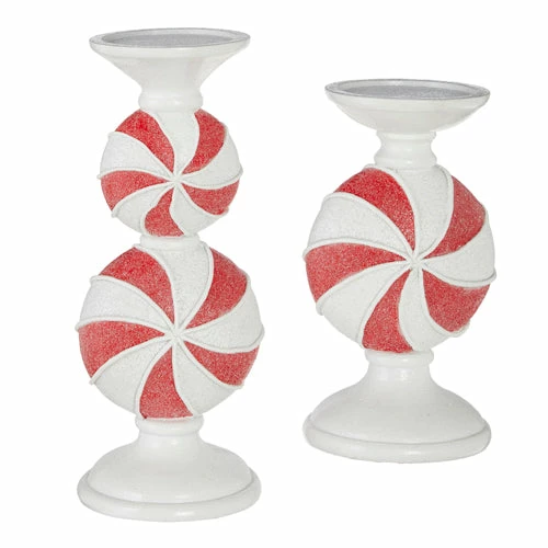 Raz Peppermint Candy Candle Holders 4 Raz Peppermint Candy Candle Holders