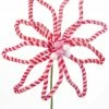 Kurt Adler Pink Candy Stripe Poinsettia Pick