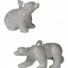 Bethany Lowe Platinum Glitter Polar Bear Ornaments