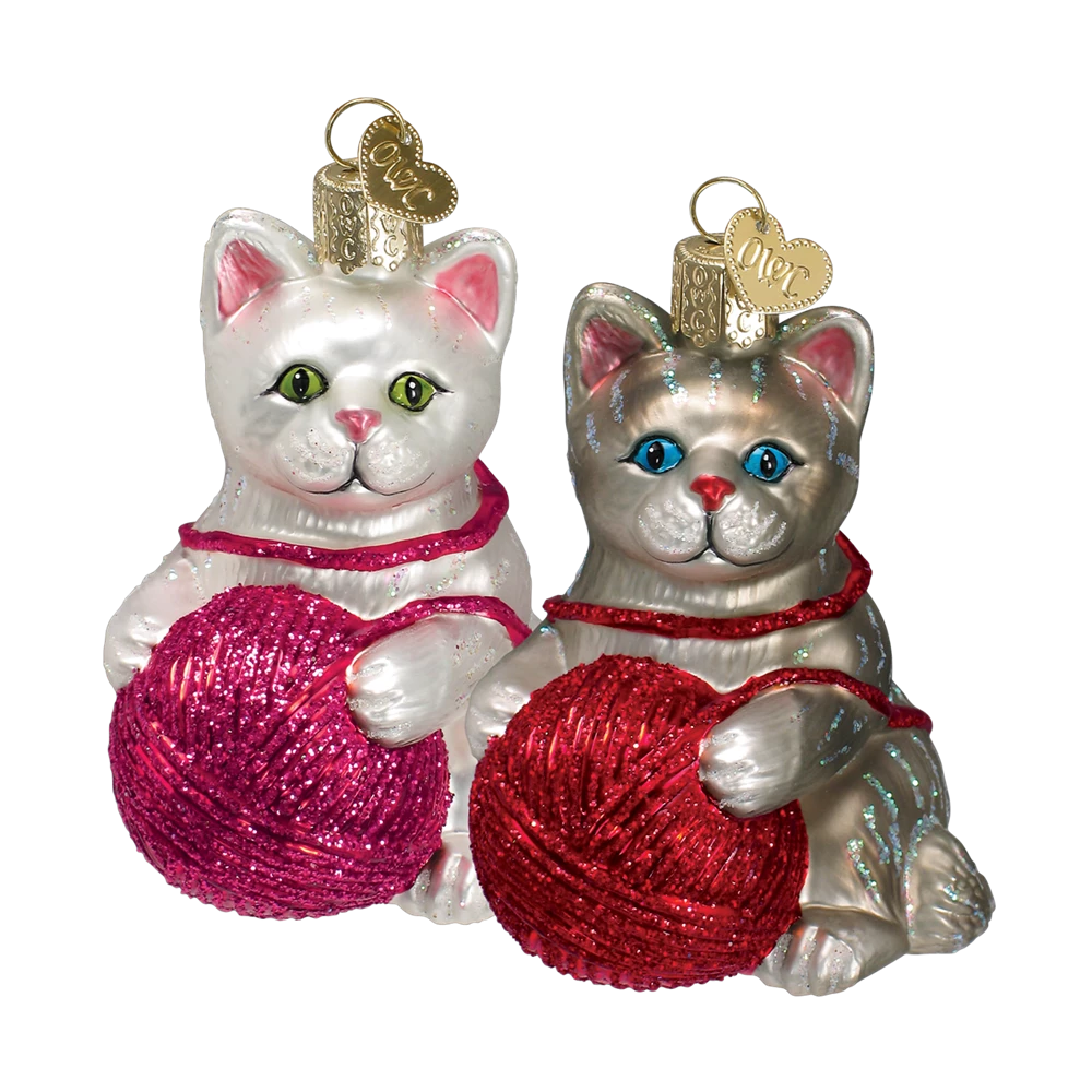 Old World Christmas Playful Kitten With Yarn Ball Ornaments 4 Old World Christmas Playful Kitten With Yarn Ball Ornaments