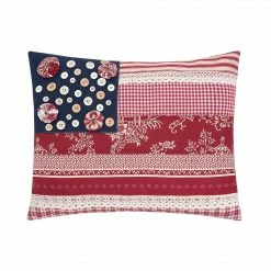 TheHolidayBarn.com Americana Button Patchwork Pillow