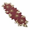 Saro Gold & Red Beaded Poinsettia Runner 2 Saro Gold & Red Beaded Poinsettia Runner