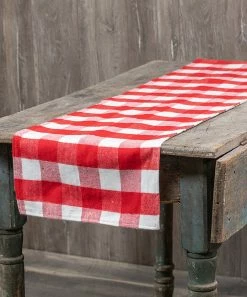 Ragon House Red & White Check Runner New!