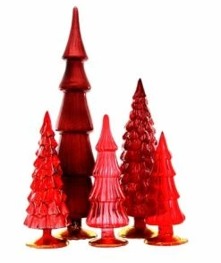Cody Foster New! Red Candy Glass Trees, Large