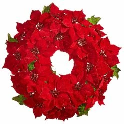 Raz Red Poinsettia Wreath New!