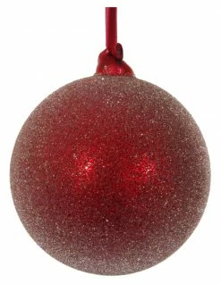 ShiShi Red Sugared Glass Ball Ornaments, 6