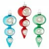 Raz Retro Glass Finial Ornaments