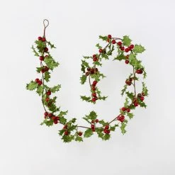 One Hundred 80 Degrees Retro Glittered Holly Garland