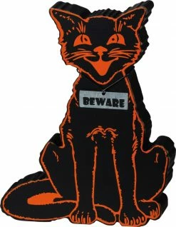 Primitives By Kathy Retro Halloween Cat - Chunky Sitter New!