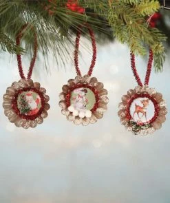 Bethany Lowe Retro Jello Mold Ornaments With Christmas Images