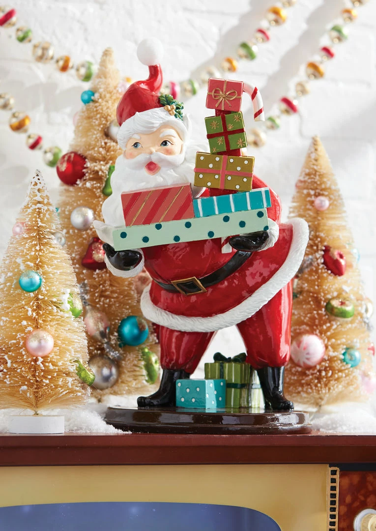 Raz Decorated Bottle Brush Trees, Natural New! 4 Raz Decorated Bottle Brush Trees, Natural New!