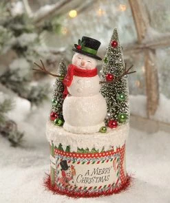 Bethany Lowe Retro Snowman On Box