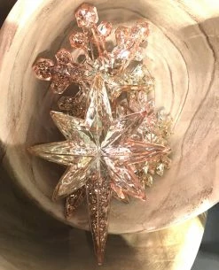 One Hundred 80 Degrees Christmas Glitter Filled Rose Gold Snowflake And Star Ornaments & Bowl Fillers 8 One Hundred 80 Degrees Christmas Glitter Filled Rose Gold Snowflake And Star Ornaments & Bowl Fillers