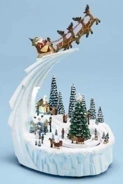 The Holiday Barn Christmas Music Boxes Santa's Coming To Town Music Box